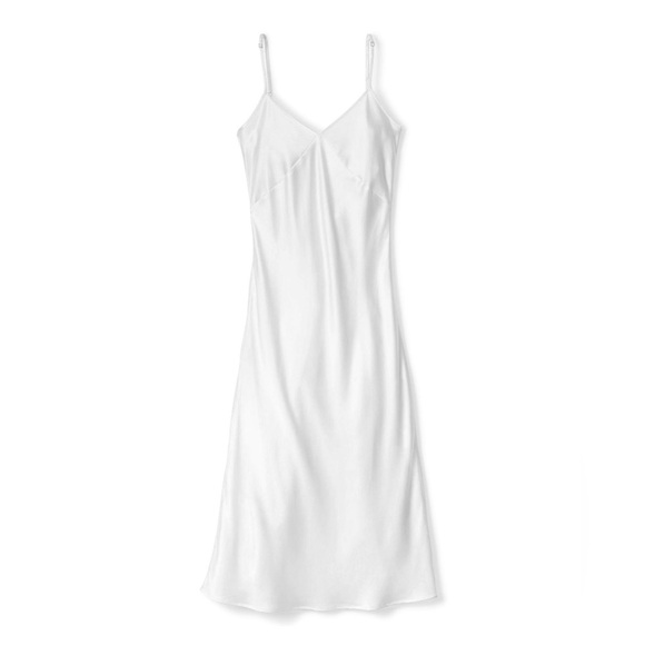 NWT Petite Plume Women's Silk Cosette Nightgown in White size Medium - Picture 1 of 4